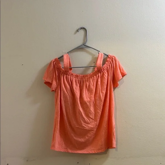 Motherhood Off-Shoulder Coral Blouse - Picture 1 of 7